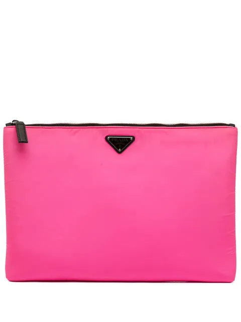 Prada Pre-Owned 2013-2026 Tessuto Padded Zip clutch bag Pink PI32ETJISMN99V51