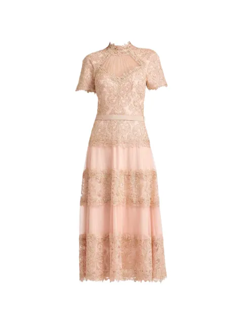 Tadashi Shoji Stelly Lotus embroidered midi dress Pink CKC26289MD