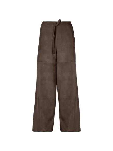 Desa Collection wide-leg leather trousers Brown K14903