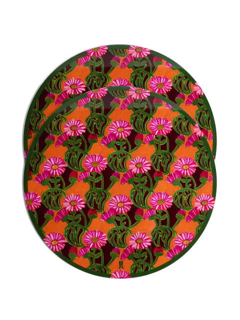 La DoubleJ floral-print placemats (set of two) Orange PMT0032CRK001GER08OR02