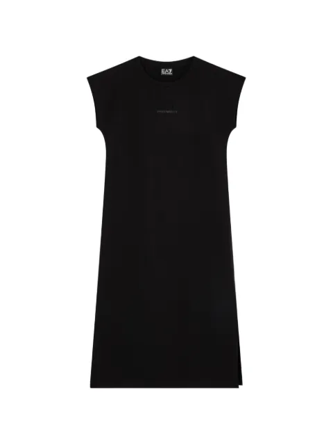 Ea7 Emporio Armani logo-appliqué side-slit dress Black 7W000957AF12484