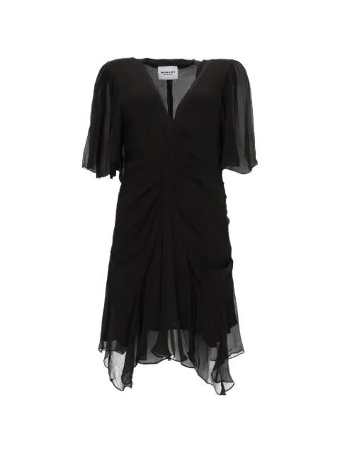 MARANT ÉTOILE ruched asymmetric dress Black RO0330FAD1J08E
