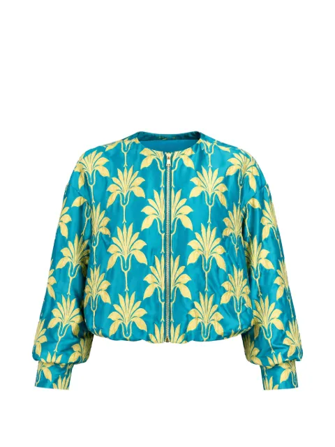 Odeeh palm-print zip-up jacket Blue 1344216159