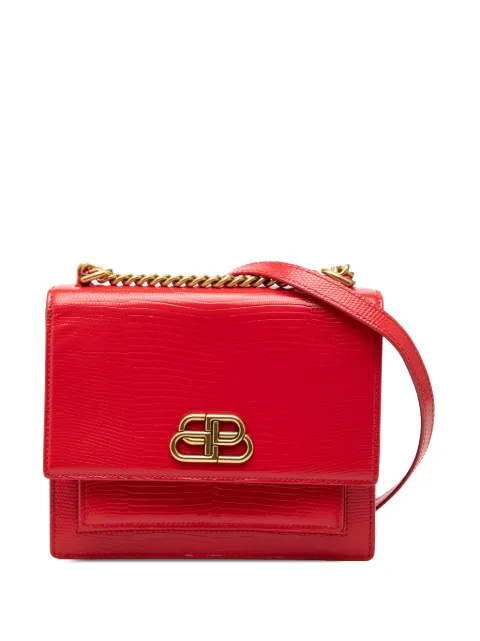 Balenciaga Pre-Owned 2019 Embossed Patent Sharp S Chain shoulder bag Red BZL3MXEO6LK2E02A