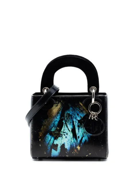Christian Dior Pre-Owned 2016 Limited Edition Mat Collishaw Lady Art Mini Calfskin Butterfly Lady Dior satchel Black 27M7APPBA2L13TF3