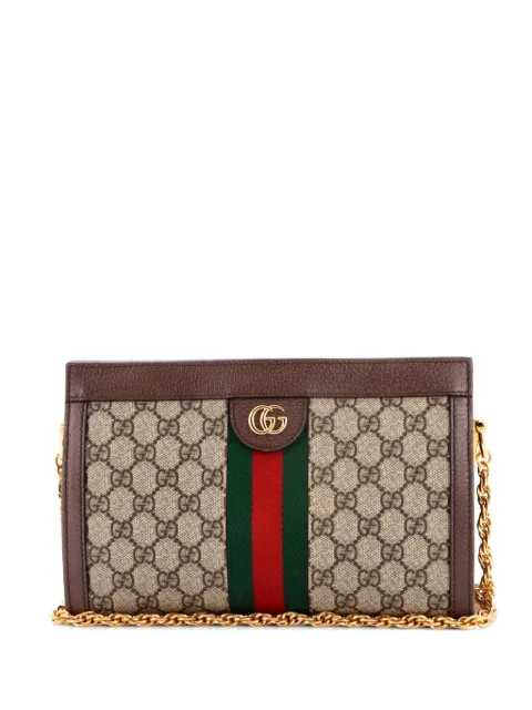 Gucci Pre-Owned Ophidia Chain Shoulder Bag GG Coated Canvas Small crossbody bag Brown 3PZEQBB15KQHO9RC