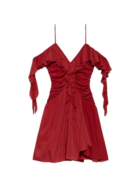 Aniye By Xena ruffled cold-shoulder mini dress Red 185256