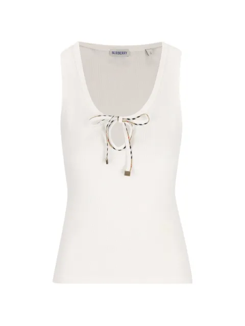 Burberry ribbed-knit tie-fastening top Neutrals 8127208