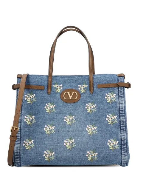 Valentino Garavani medium Antibes embroidered tote bag Blue WB0R19AXE