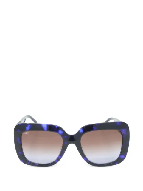 MCM tortoiseshell-effect geometric-frame sunglasses Blue MCM730S
