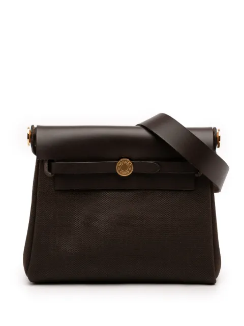 Hermès Pre-Owned 2018 Military Toile and Vache Hunter Herbag Zip 20 crossbody bag Brown JX45BD5FKGO7EZYA