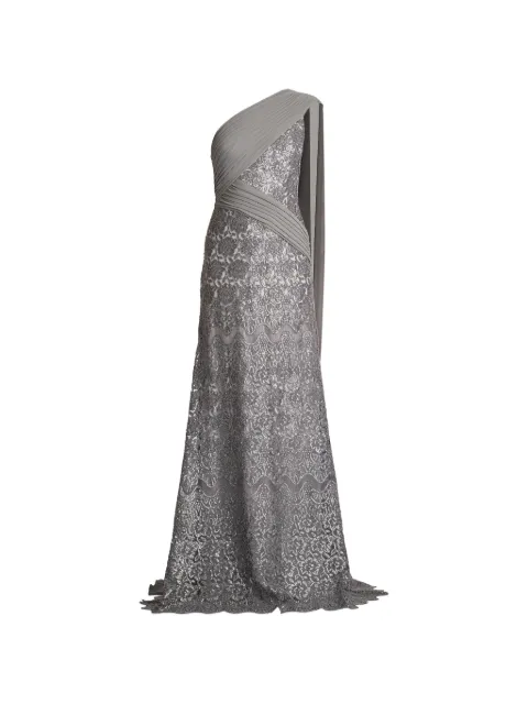 Tadashi Shoji Eamon sequin-embellished one-shoulder gown Grey CFC24366L