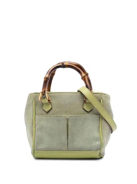 Gucci Pre-Owned 20th Century Suede Bamboo satchel Green FFV5L5KOEV1XUQIR