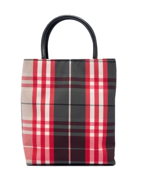 Burberry Pre-Owned 2000-2017 House Check Canvas tote bag Red DVBIEZLPNR6AR3W0
