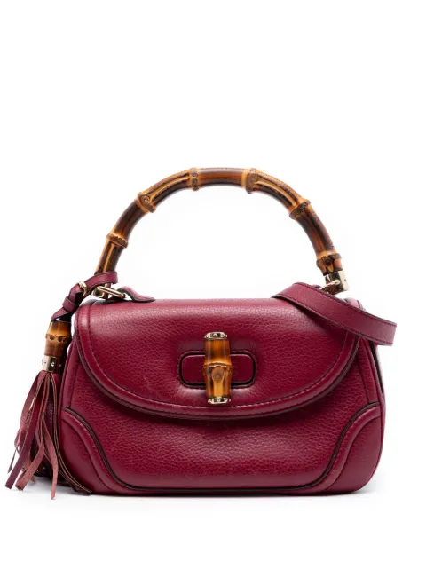Gucci Pre-Owned 2016-2026 Medium Leather New Bamboo satchel Red DS5YPM3N1KOM2EFI