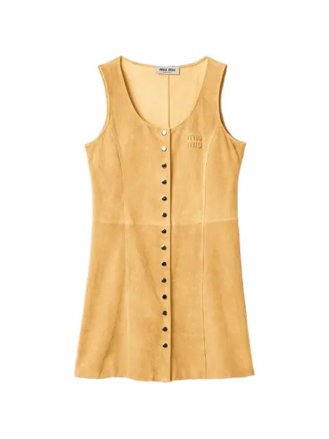 Miu Miu waxed suede dress Yellow MPB364SOOO19QL