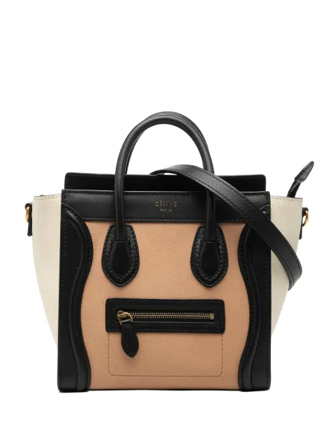 Celine Pre-Owned 2013 Nano Tricolor Leather Luggage Tote satchel Brown BUBBS8XRBZVCJGYJ