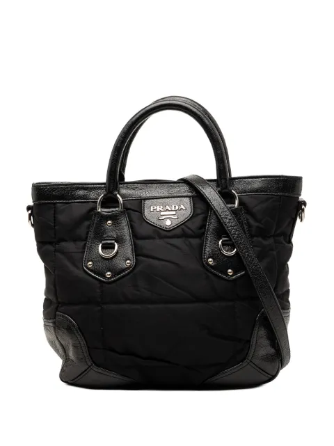 Prada Pre-Owned 2000-2013 Tessuto Cervo Lux 24H Tote satchel Black BOAFHVWRV24C1Q3U
