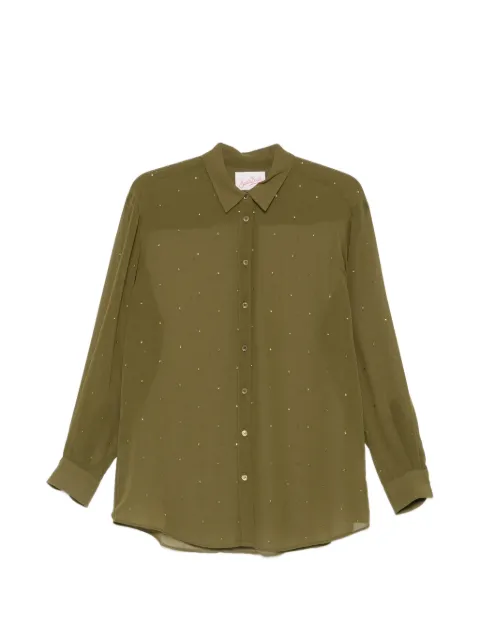 MC2 Saint Barth rhinestone-embellished semi-sheer shirt Green BRIG001