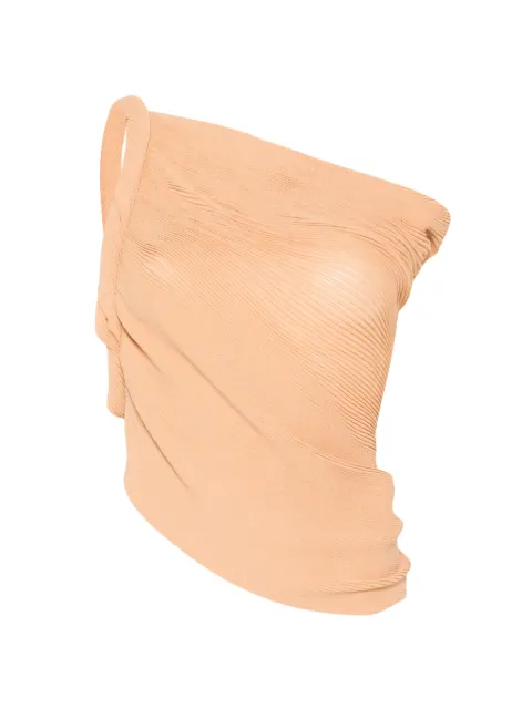 Alberta Ferretti one-shoulder draped top Neutrals 261MA08860103