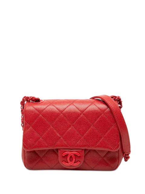 CHANEL Pre-Owned 2019 Mini Square Caviar Incognito Flap crossbody bag Red YSY7QFMDF3ELOJP9