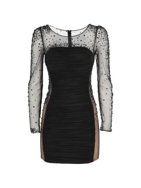 Vintage beaded ruched dress Black WCV161224101