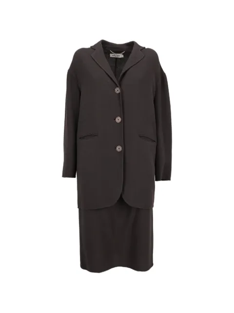 Mila Schon Vintage button-up skirt suit Brown WCV220919183