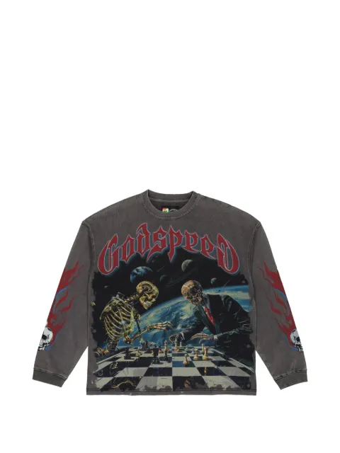 GODSPEED Checkmate graphic-print T-shirt Grey GS239