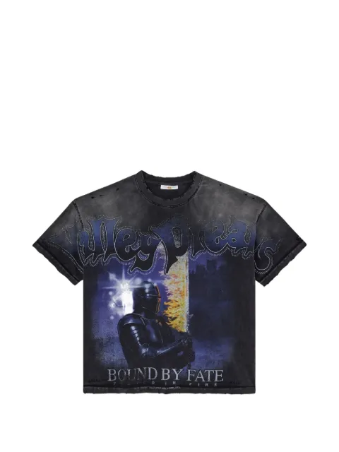 Vale graphic-print distressed-effect T-shirt Black VAL188