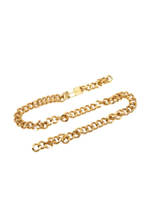 CHANEL Pre-Owned 1950-1970 Gold Plated Logo Plate Chain belt Gold 8W1Z93HDCGEFIZB8