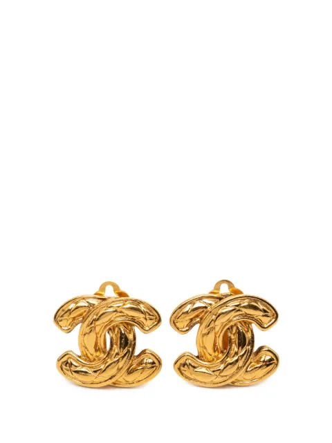 CHANEL Pre-Owned 1950-1970 CC Quilted Gold Plated Clip On Earrings costume earrings Gold 1B2F06DWDE4SUBIX