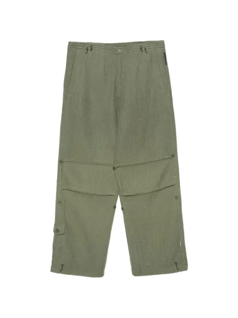 Maharishi Sashiko-stitched wide-leg trousers Green 7301