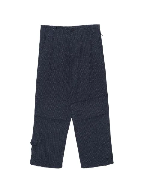 Maharishi Sashiko-stitched drawstring trousers Blue 7301