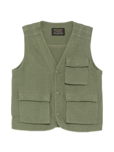 Maharishi textured multi-pocket gilets Green 7303