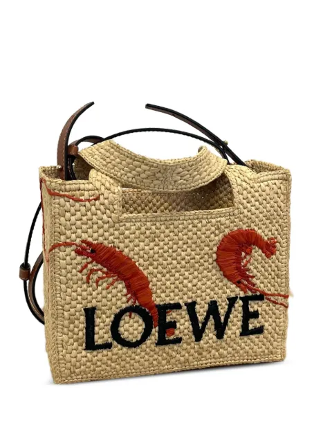 LOEWE Font shrimp-embroidered tote bag Neutrals ALF1V46X15