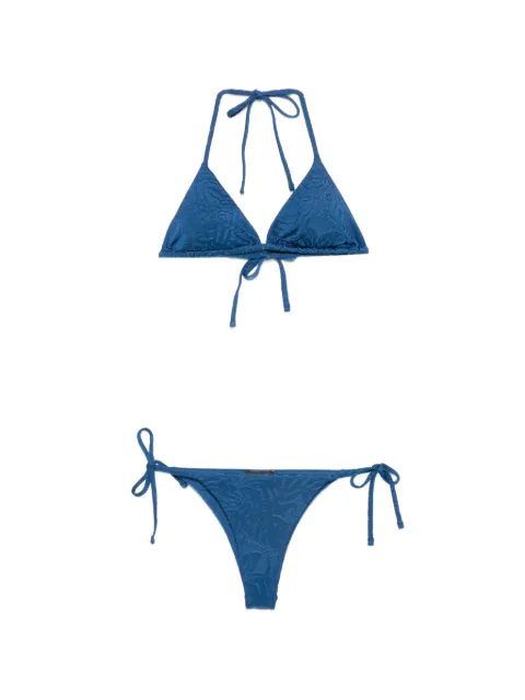 Emporio Armani floral-jacquard triangle bikini Blue EW000786AF20241