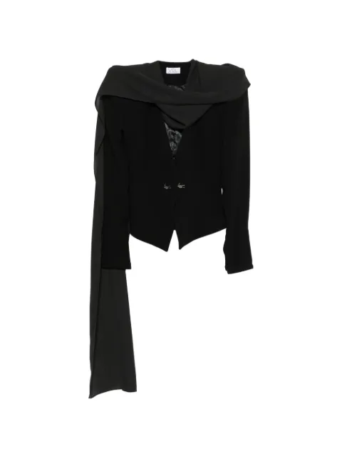 Vestiaire d'un Oiseau Libre draped collar bird-pin jacket Black COLLARJACKET
