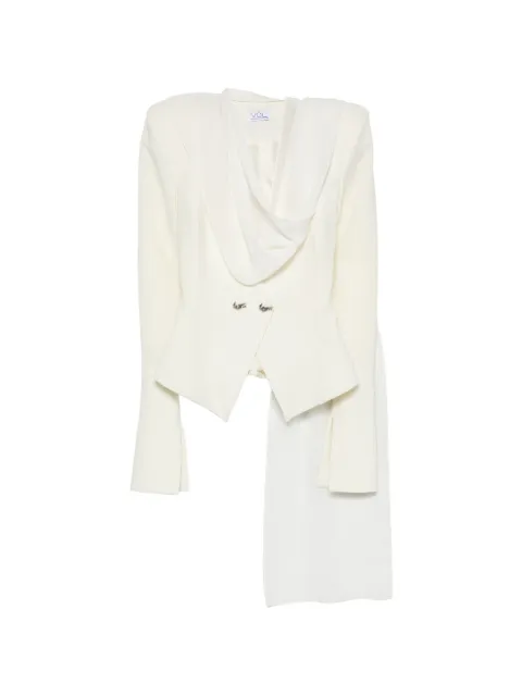 Vestiaire d'un Oiseau Libre draped bird-motif jacket Neutrals COLLARJACKETWHITE