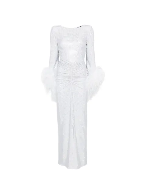MIRON embellished midi dress White 006