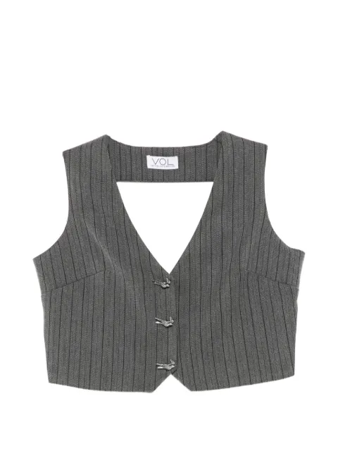 Vestiaire d'un Oiseau Libre open-back pinstriped vest Grey OPENBACKSTRIPEDVEST