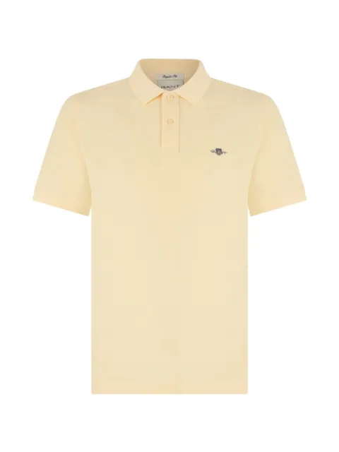 Gant logo-embroidered cotton polo shirt Yellow 002210
