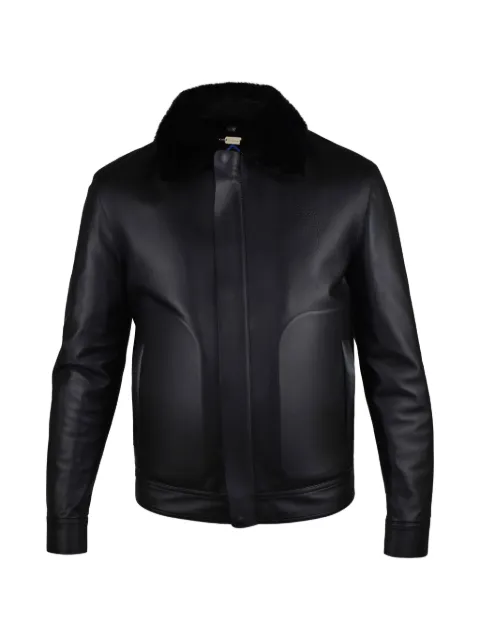 Billionaire long-sleeved leather jacket Black CUIRBILLIONAIREJACKET