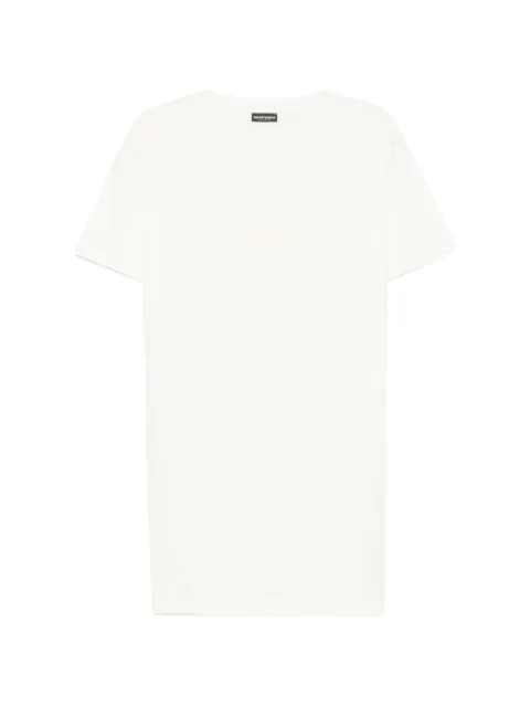 Emporio Armani logo-embroidered T-shirt beach dress Yellow EW004078AF20244U1131