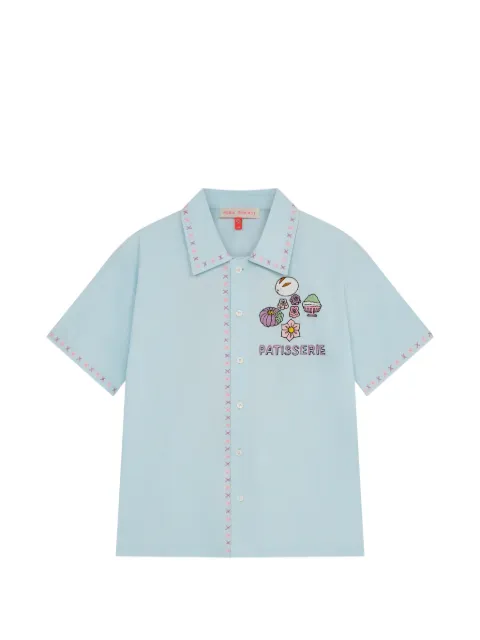 Mira Mikati embroidered short-sleeve shirt Blue SHT001B