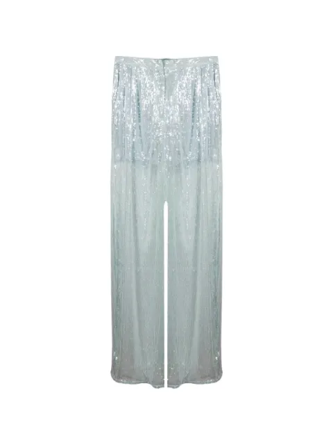 TWENTY FOURHAITCH sequin-embellished satin-detail trousers Blue A0085AZZURROCHIARO