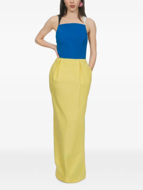 Rosie Assoulin Simon Says colour-block maxi dress Yellow R263G10WC259