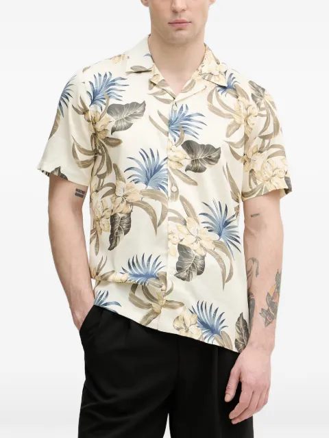 Lindbergh floral-print short-sleeve shirt Neutrals 30203861
