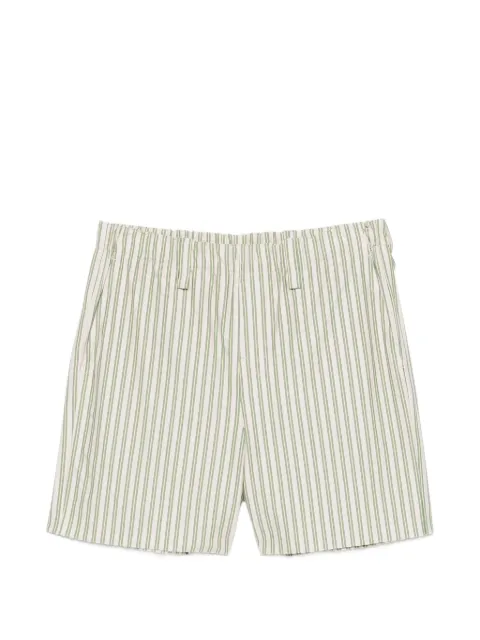Issey Miyake vertical-stripe shorts Green HP66JF31762