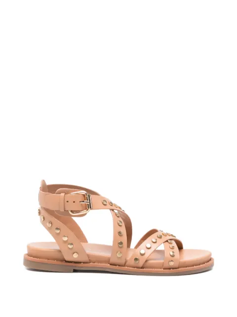 Carmela stud-embellished leather sandals Neutrals 162393