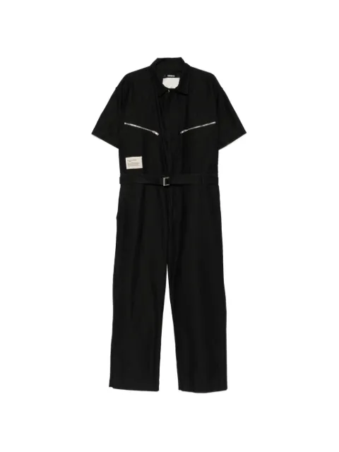 Song For The Mute x Birkenstock belted zip-pocket jumpsuit Black 26BUOV003MRSDBLK